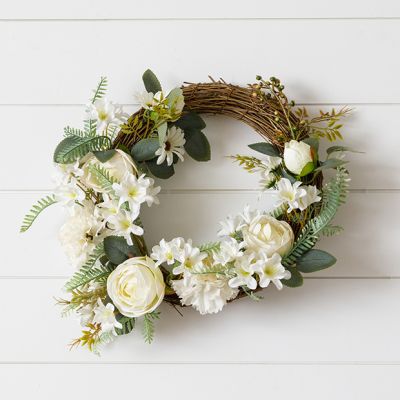 Rose and Carnation Twig Wreath