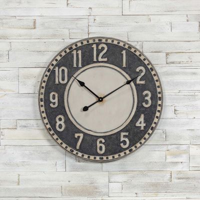 Round Industrial Style Metal Wall Clock