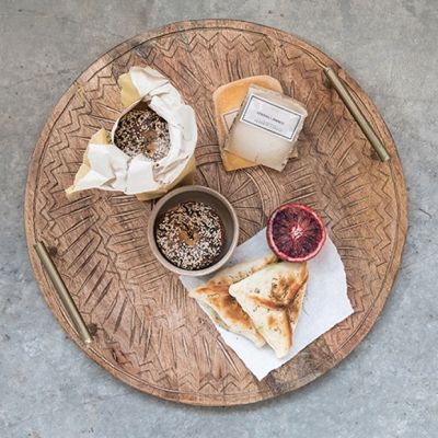 Round Mango Wood Tray