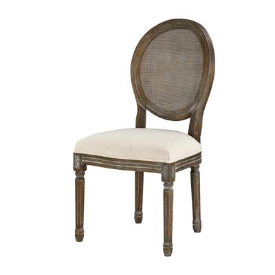 Round Mesh Back Upholstered Side Chair Putty