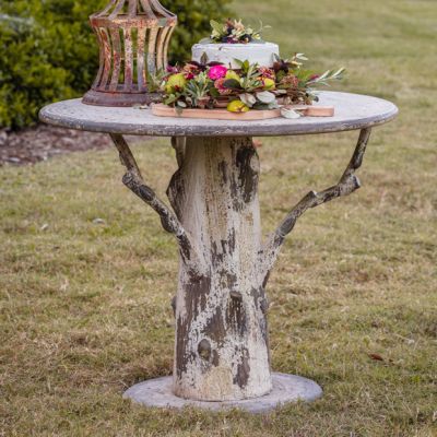 Round Metal Tree Trunk Table