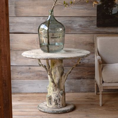 Round Metal Tree Trunk Table