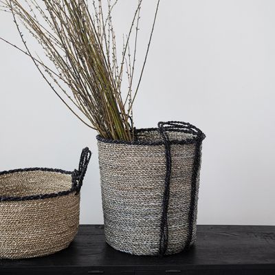 Round Seagrass Handled Basket Set of 2