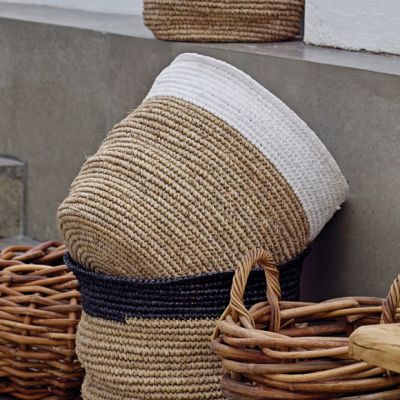 Round Seagrass Storage Baskets Set of 2