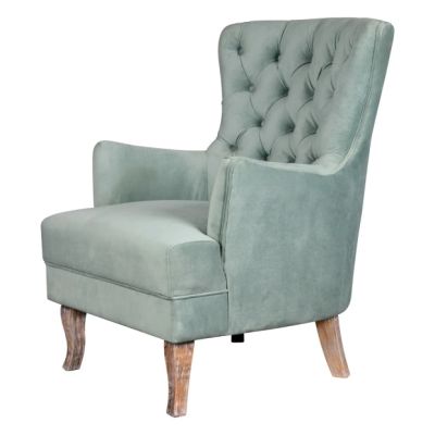 Round Tufted Wing Back Chair