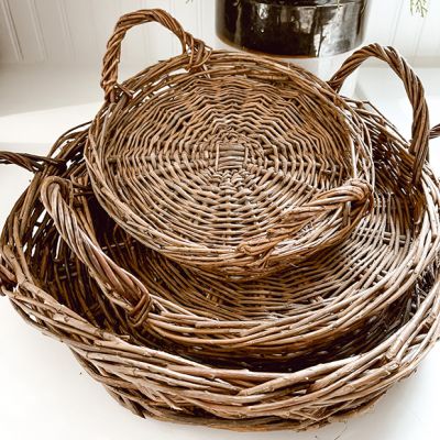 Round Willow Trays Set of 3