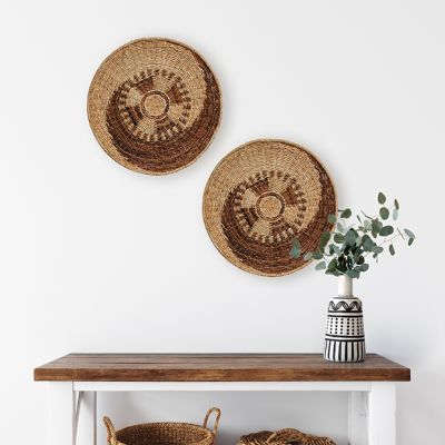 Round Woven Basket Wall Decor 24 Inch