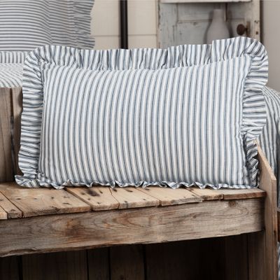 Ruffle Edge Striped Pillow