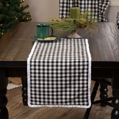 Ruffled Country Check Table Runner 13x36