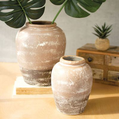 Rustic Charms Ceramic Urn Vase Set of 2