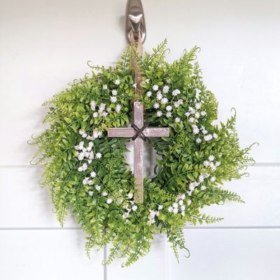 Rustic Cross And Fern Wreath