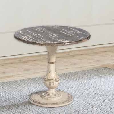 Rustic Elegance Pedestal Accent Table