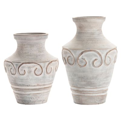 Rustic Elegance Terracotta Flower Vase Set of 2