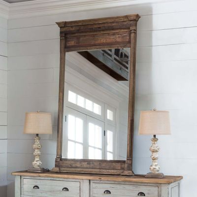 Rustic Farmhouse Elm Wood Mirror