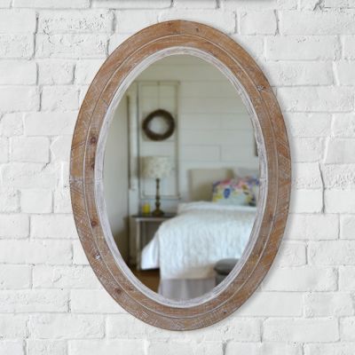 Rustic Farmhouse Oval Wall Mirror
