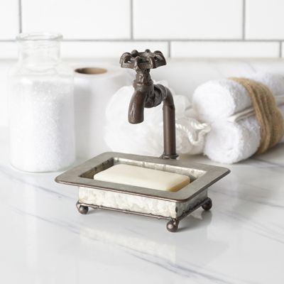 Rustic Faucet Countertop Soap Dish