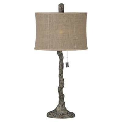 Rustic Faux Branch Table Lamp With Shade