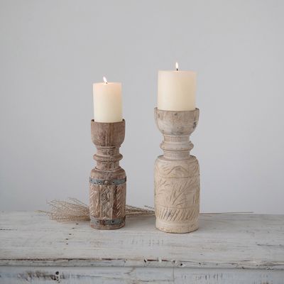 Rustic Found Wood Candle Holder