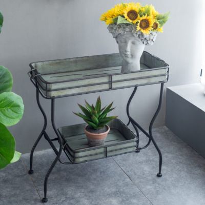 Rustic Industrial Galvanized Tray Table
