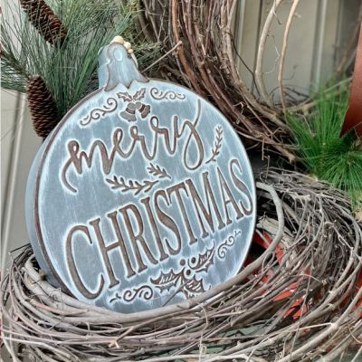 Rustic Merry Christmas Ornament Wall Decor Set of 3