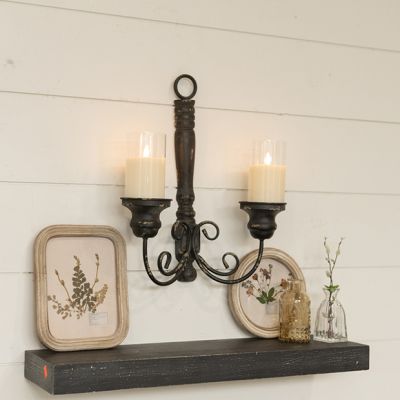 Rustic Pillar Candle Sconce