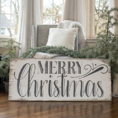 Rustic Rectangle Merry Christmas Sign