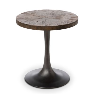 Rustic Recycled Elm and Iron Accent Table