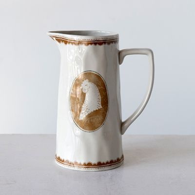 Rustic Rooster Stoneware Pitcher
