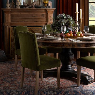 Rustic Round Pedestal Dining Table