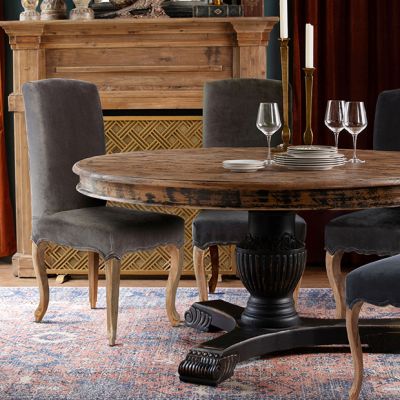 Rustic Round Pedestal Dining Table