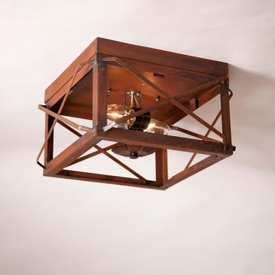 Rustic Tin Square Ceiling Light