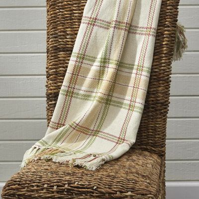 Rustic Winter Plaid Throw With Fringe