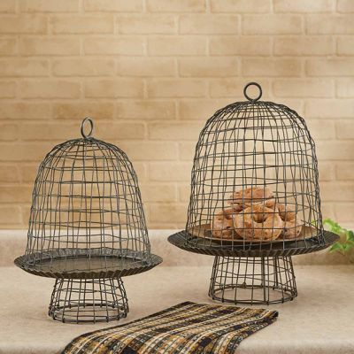 Rustic Wire Bell Cloche Set of 2