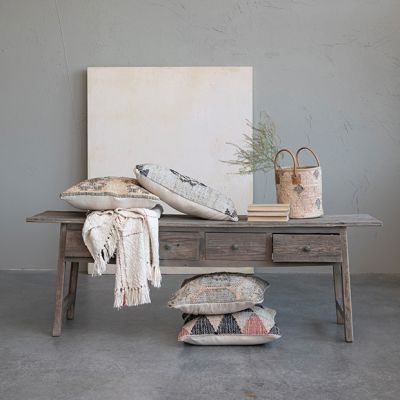 Rustic Wood Console Table With Drawers