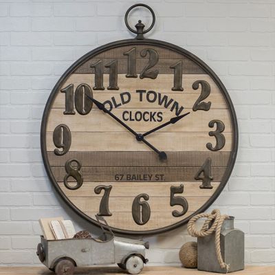 Rustic Wood Old Town Clock