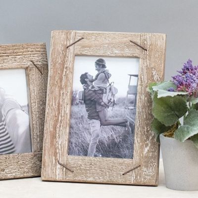 Rustic Wood Photo Frame With Nail Accents