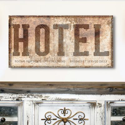 Rusty Hotel Canvas Wall Sign