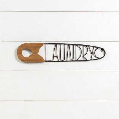 Safety Pin Laundry Wall Sign