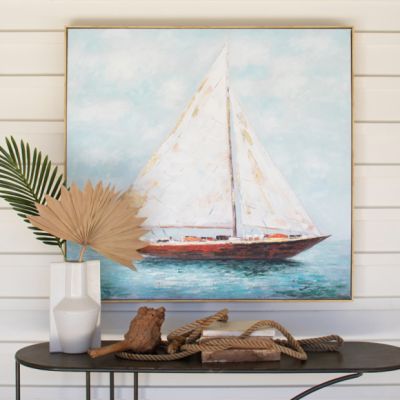 Sailboat Oil Painting Framed Wall Decor