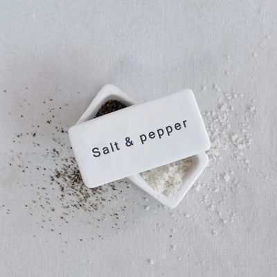Salt and Pepper Stoneware Pinch Pot