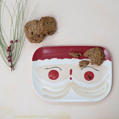 Santa Face Stoneware Platter