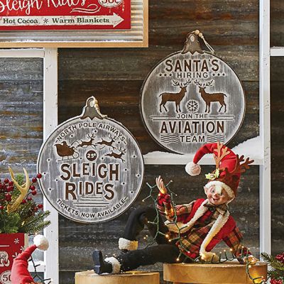 Santa Flight School Ornaments Set of 2