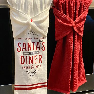 Santa's Diner Kitchen Towel Set of 2