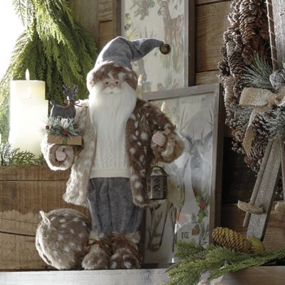 Santa With Fur Coat Figurine