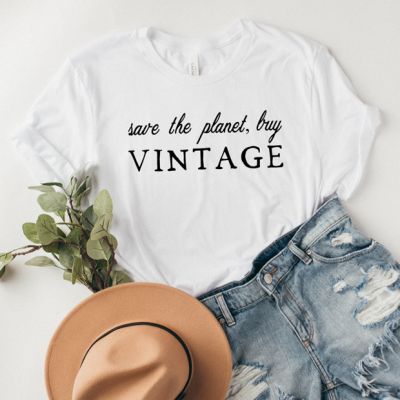 Save The Planet Buy Vintage Tee White