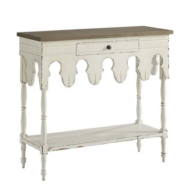 Scalloped Apron Cottage Chic Console Table
