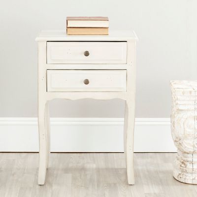Scalloped End Table With Storage Drawers