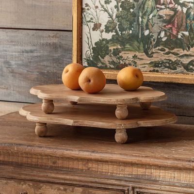 Scalloped Oblong Footed Display Riser Set of 2