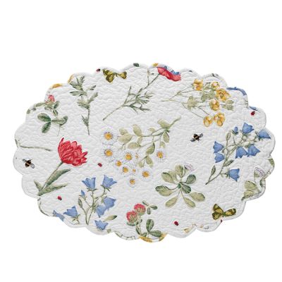 Scalloped Oval Floral Placemat