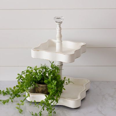 Scalloped Two Tiered Tray